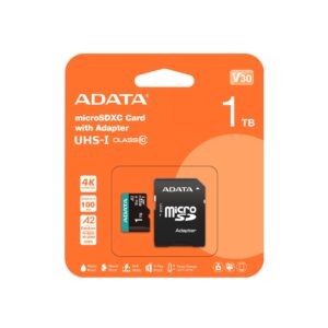 MEMORY MICRO SDXC 1TB W/AD./AUSDX1TUI3V30SA2-RA1 ADATA  AUSDX1TUI3V30SA2-RA1 4711085945273