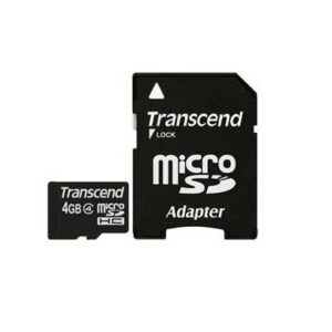 MEMORY MICRO SDHC 4GB W/ADAPT/CLASS4 TS4GUSDHC4 TRANSCEND  TS4GUSDHC4 760557819820