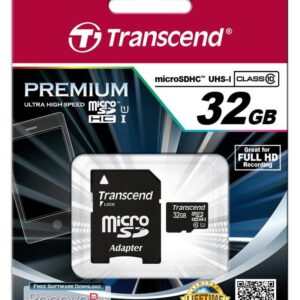 MEMORY MICRO SDHC 32GB W/ADAPT/CLASS10 TS32GUSDU1 TRANSCEND  TS32GUSDU1 760557824985