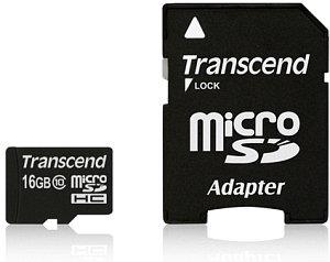 MEMORY MICRO SDHC 16GB W/ADAPT/UHS-I C10 TS16GUSDU1 TRANSCEND  TS16GUSDU1 760557824961