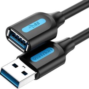 CABLE USB3.0 MALE TO FEMALE/1M BLACK CBHBF VENTION  CBHBF 6922794748866
