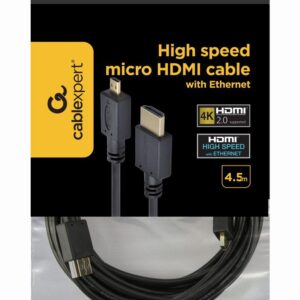 CABLE HDMI-MICRO HDMI 4.5M/V.2.0 BLK CC-HDMID-15 GEMBIRD  CC-HDMID-15 8716309072878