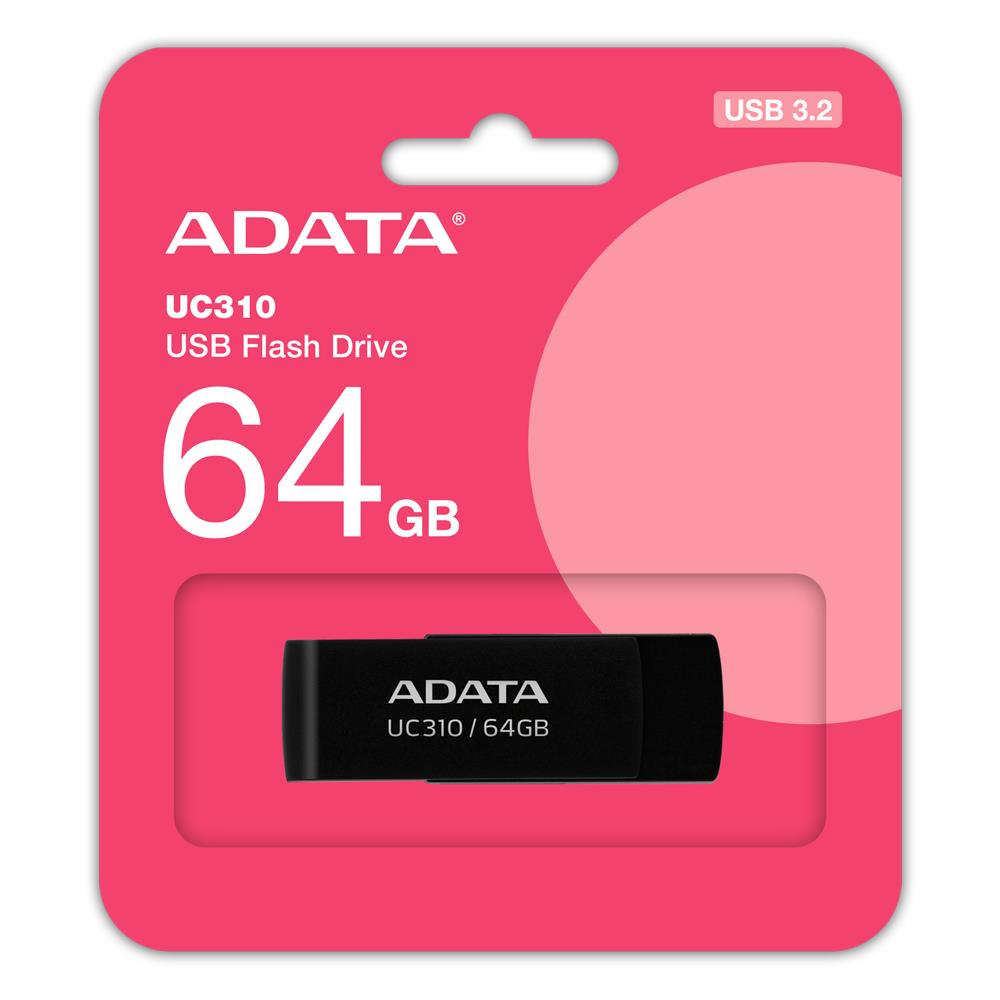 MEMORY DRIVE FLASH USB3.2 64GB/BLACK UC310-64G-RBK ADATA UC310-64G-RBK 4711085941930