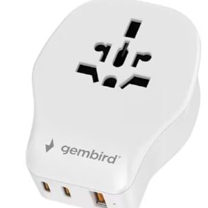 POWER ADAPTER TRAVEL 20W/WHITE TPA-1A2C20-02-W GEMBIRD  TPA-1A2C20-02-W 8716309134927