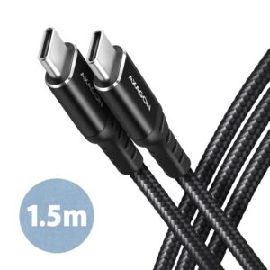 CABLE USB-C TO USB-C 1.5M 60W/HQ BLACK BUCM-CM15AB AXAGON  BUCM-CM15AB 8595247907387