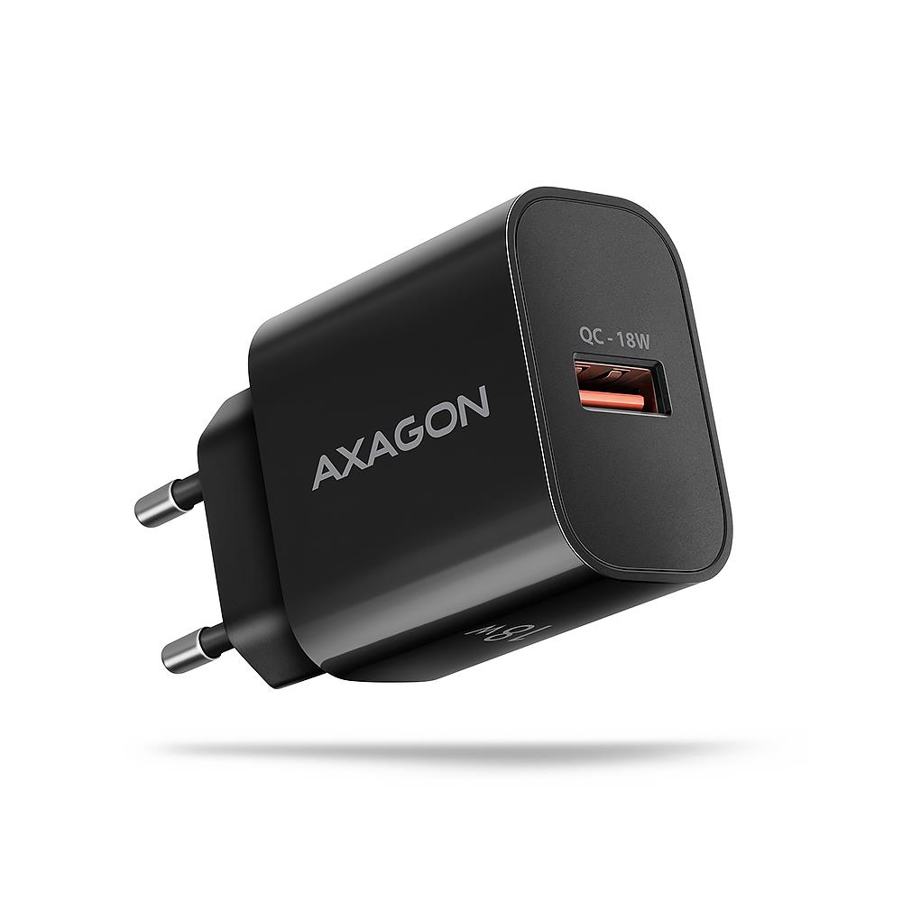 MOBILE CHARGER WALL USB 18W/1PORT BLACK ACU-QC18 AXAGON ACU-QC18 8595247908339