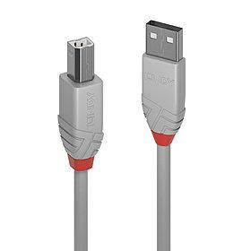 CABLE USB2 A-B 2M/ANTHRA GREY36683 LINDY 36683 4002888366830