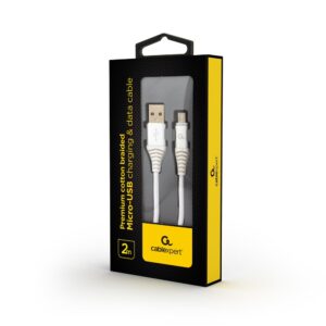 CABLE USB2 TO MICRO-USB 2M/CC-USB2B-AMMBM-2M-BW2 GEMBIRD  CC-USB2B-AMMBM-2M-BW2 8716309108195