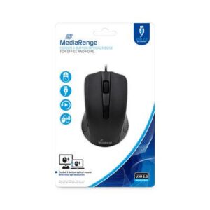 MOUSE USB OPTICAL BLACK/3-BUTTON MROS210 MEDIARANGE  MROS210 4260459619604