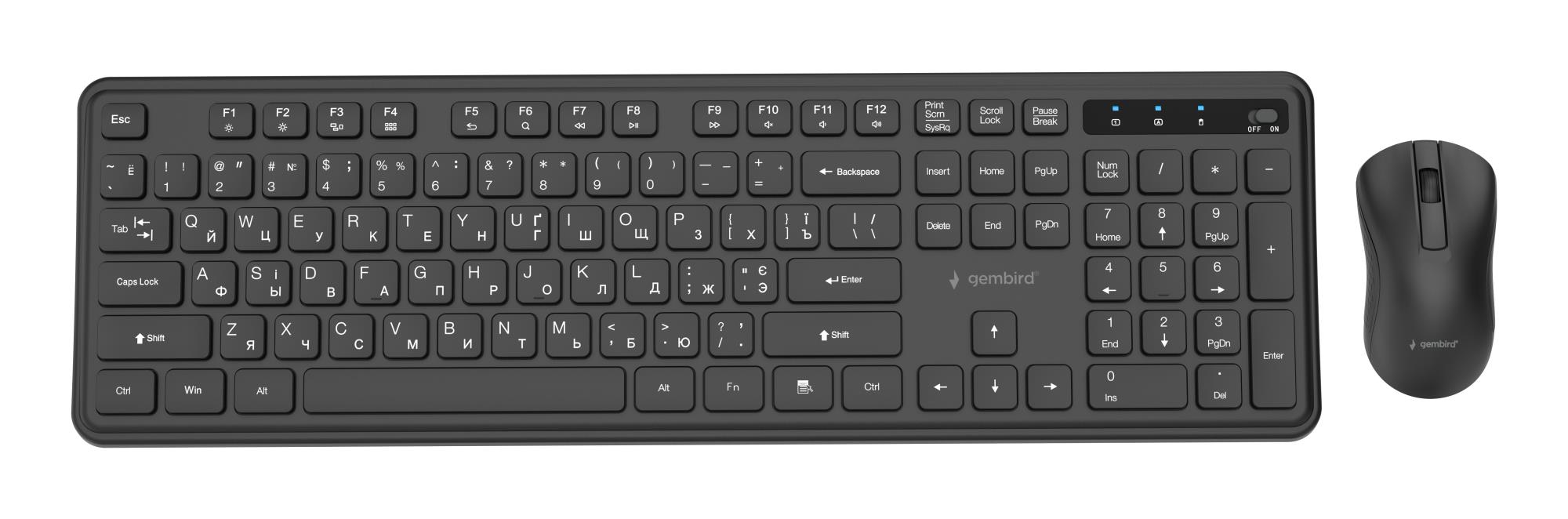 KEYBOARD +MOUSE WRL CYRILLIC/BK KBS-WPS-01-CYRL GEMBIRD KBS-WPS-01-CYRL 8716309137010