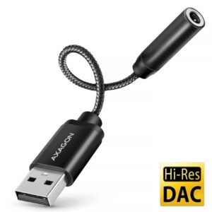 ADAPTER USB-C TO AUDIO 3.5MM/DAC 0.1M ADA-HA AXAGON  ADA-HA 8595247909817