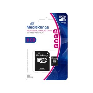 MEMORY MICRO SDHC 8GB C10/W/ADAPTER MR957 MEDIARANGE  MR957 4260283113521