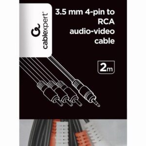 CABLE AUDIO 3.5MM 4PIN TO 3RCA/AV 2M CCA-4P2R-2M GEMBIRD  CCA-4P2R-2M 8716309098168
