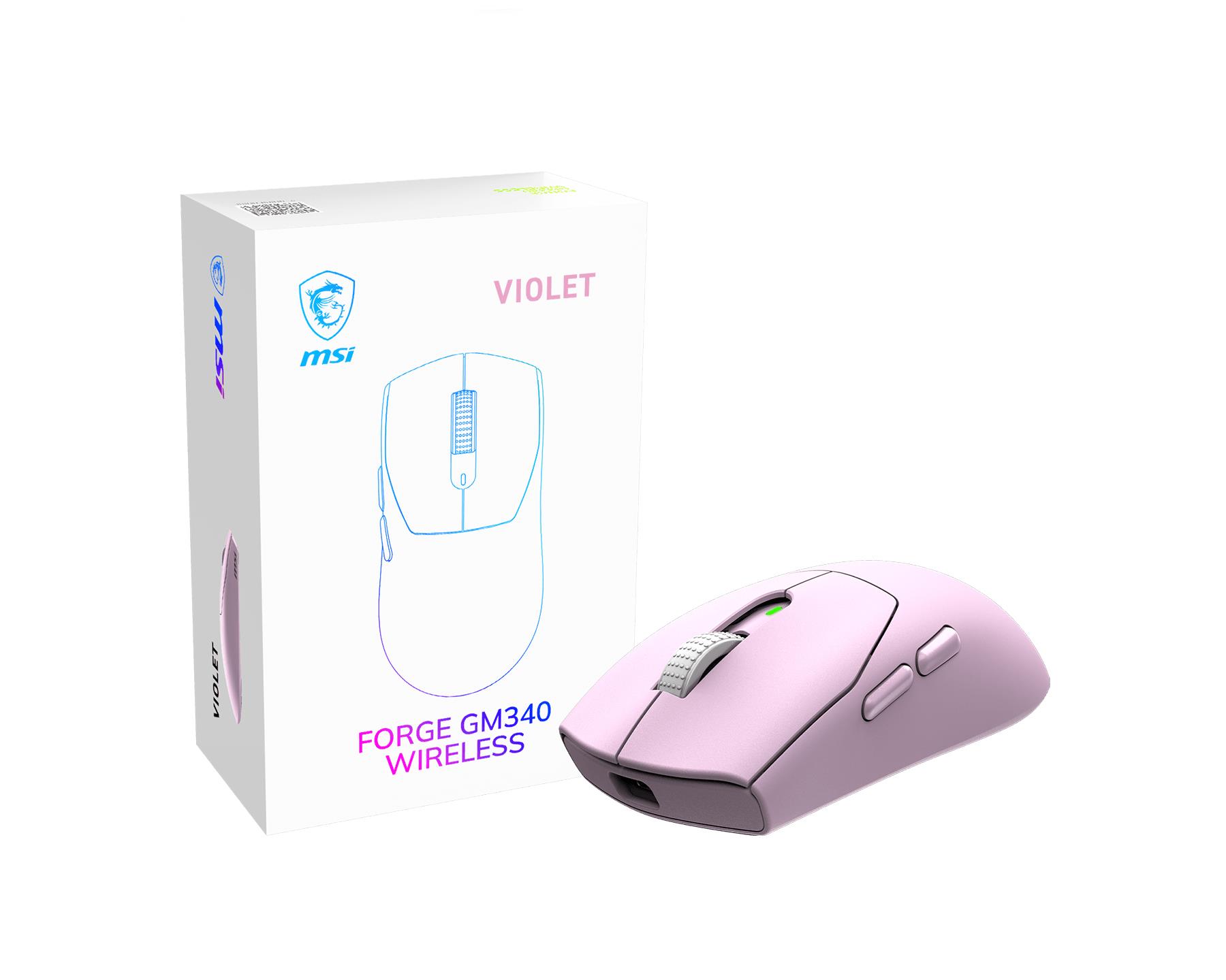 MOUSE USB OPTICAL WRL GAMING/FORGE GM340 WRL VIOLET MSI FORGE GM340 WIRELESS VIOLET 4711377425445
