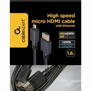 CABLE HDMI-MICRO HDMI 1.8M/V.2.0 BLK CC-HDMID-6 GEMBIRD CC-HDMID-6 8716309072854