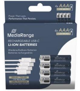 BATTERY RECH. LI-ION AAA 1.5V/500MAH 4P MRBAT160 MEDIARANGE  MRBAT160 4260664875826